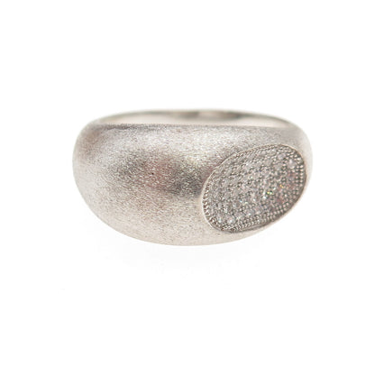 925 Sterling Silver Round-Cut C Z Modernist Dome Ring Size 9