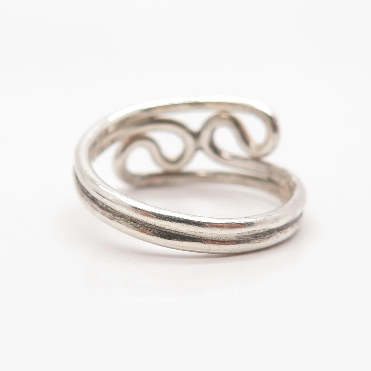 925 Sterling Silver Vintage Twisted Modernist Ring Size 9.75