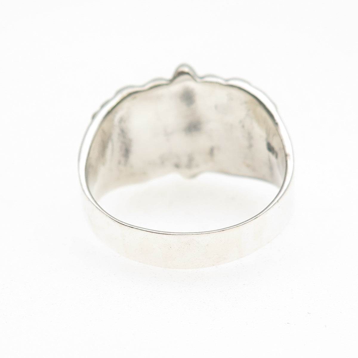 925 Sterling Silver Vintage Cross Oxidized Ring Size 13.75