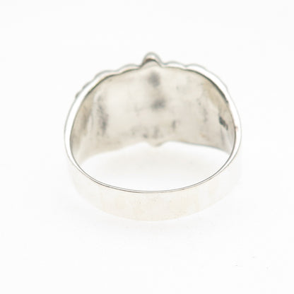 925 Sterling Silver Vintage Cross Oxidized Ring Size 13.75