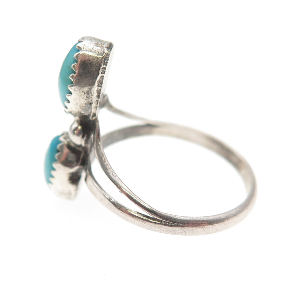 Old Pawn Sterling Silver Vintage Southwestern Turquoise Tribal Ring Size 5.75