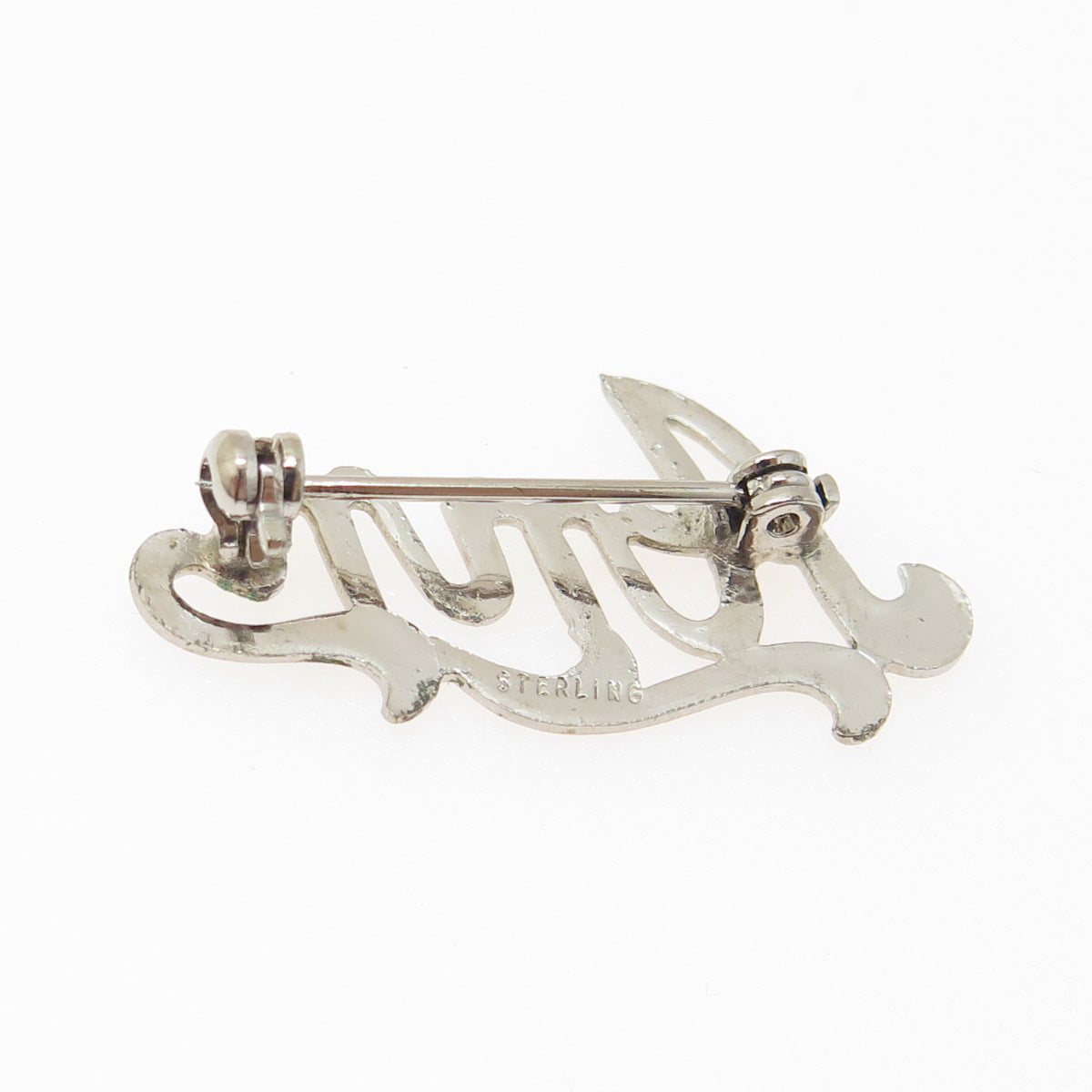 925 Sterling Silver Vintage "Ann" Name Pin Brooch