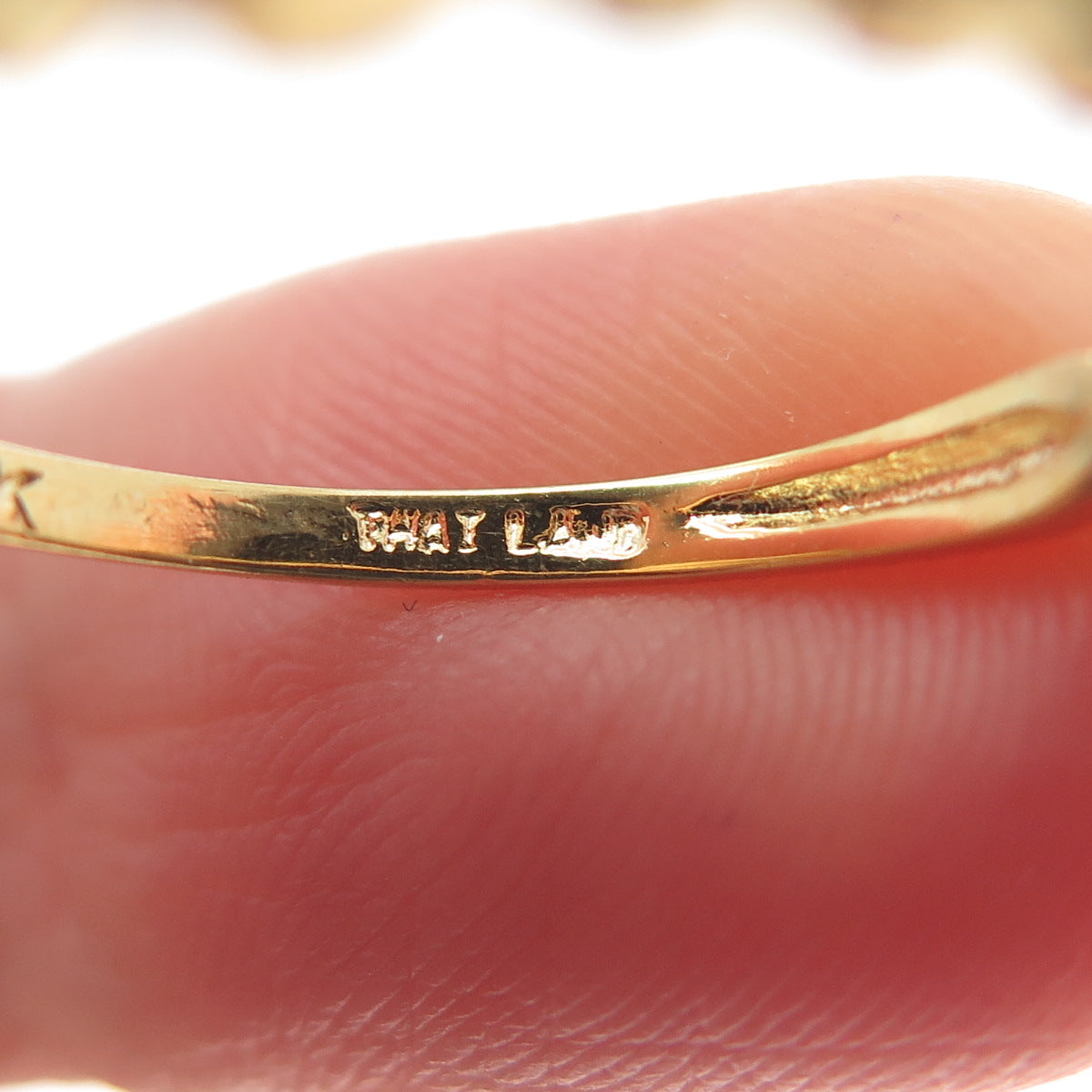 SMK 925 Sterling Silver Gold Plated Beaded Ring Size 7.25