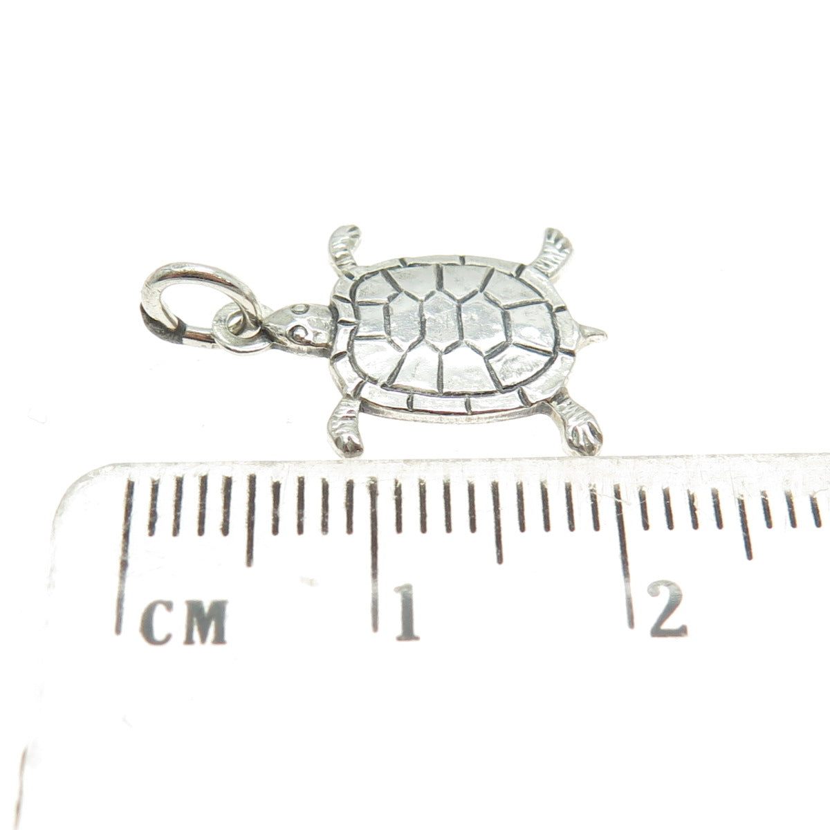 925 Sterling Silver Vintage Lucky Turtle Minimalist Charm Pendant