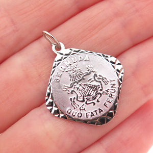 CREA 925 Sterling Silver Vintage Bermuda Coat of Arms Charm Pendant
