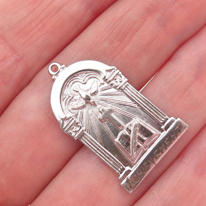 SK & F 925 Sterling Silver Vintage Achievement Religious Charm Pendant