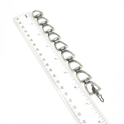 925 Sterling Silver Vintage Horse Snaffle Riding Bit Link Bracelet 6.5"