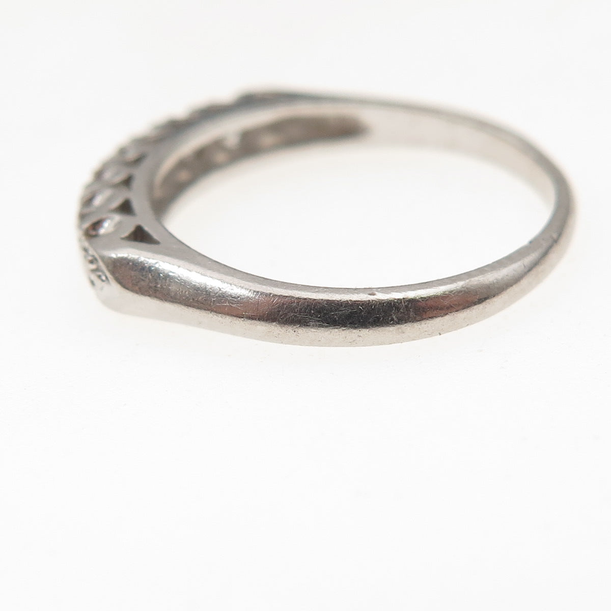 Platinum Antique Art Deco Real Round-Cut Diamond Ring Size 7