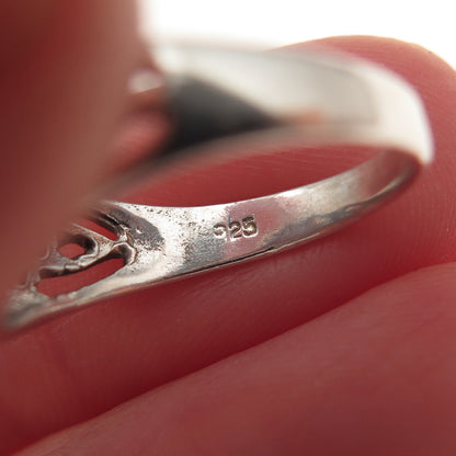 925 Sterling Silver Vintage Celtic Trinity Knot Oxidized Ring Size 4.75