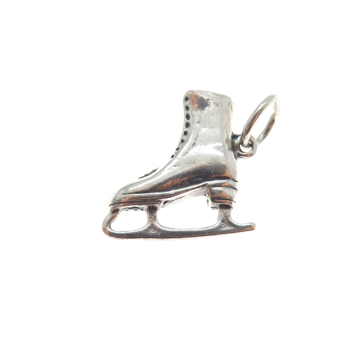 925 Sterling Silver Antique Art Deco Ice Skating Shoe Minimalist Charm Pendant