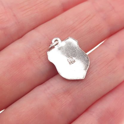 Fritz Reu & Co. 835 Silver Vintage Enamel Munsterlager Mini Charm Pendant