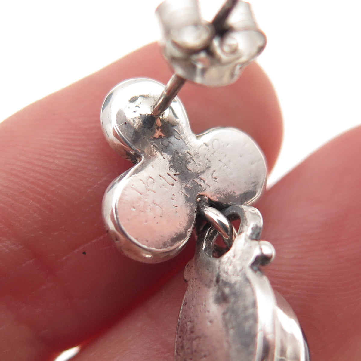 Donna Dale 999 Fine Silver Vintage Real Iolite Modernist Dangle Earrings