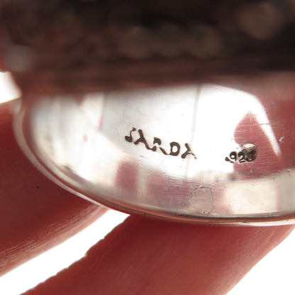 Sarda 925 Sterling Silver Vintage Real Mystic Quartz Oxidized Ring Size 12.25