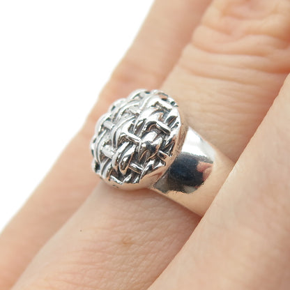 MWS Mark Wasserman Samara Sterling Silver Vintage Woven Oxidized Ring Size 6.25