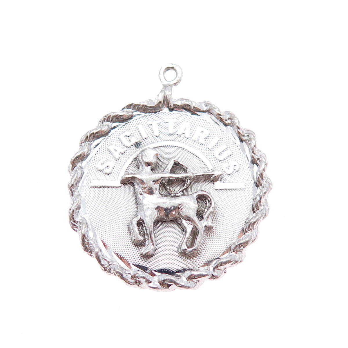 925 Sterling Silver Vintage Sagittarius Zodiac Sign Charm Pendant