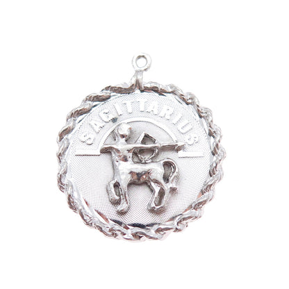 925 Sterling Silver Vintage Sagittarius Zodiac Sign Charm Pendant