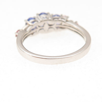 Chuck Clemency 925 Sterling Silver 2-Tone Real Tanzanite Amethyst Ring Size 8.25