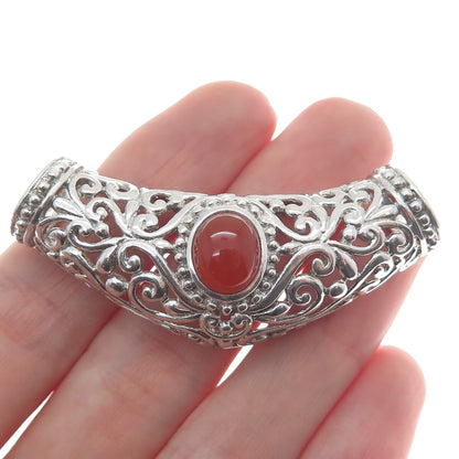 CHAPAL ZENRAY Sterling Silver Vintage Real Carnelian Centerpiece Slide Pendant