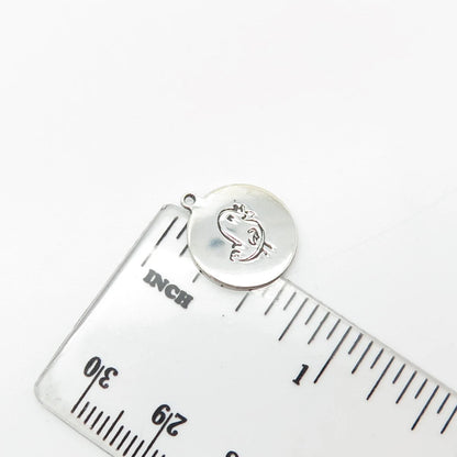 925 Sterling Silver USA Two In Town Bird Charm Pendant
