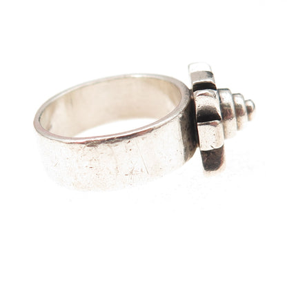 925 Sterling Silver Vintage Cross Oxidized Ring Size 5.75