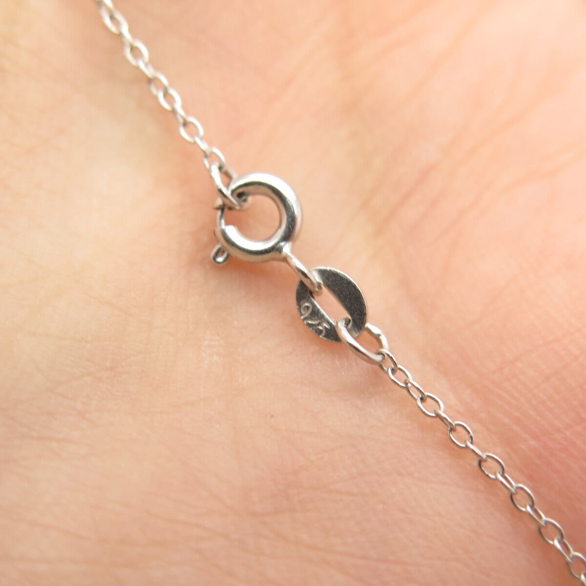 925 Sterling Silver Real Diamond "Mom" Heart Pendant Rolo Chain Necklace 16"