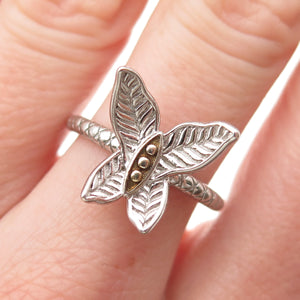 Chuck Clemency 925 Sterling Silver Vintage Modernist Butterfly Ring Size 7