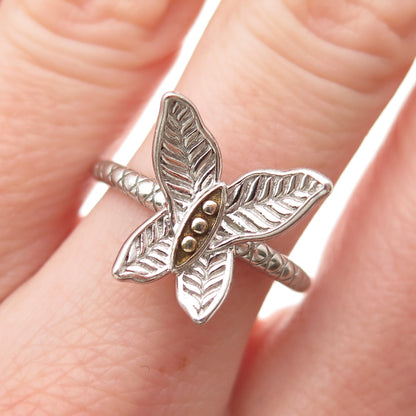 Chuck Clemency 925 Sterling Silver Vintage Modernist Butterfly Ring Size 7