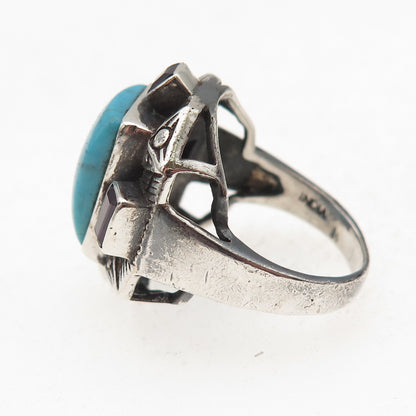 Nicky Butler 925 Sterling Silver Vintage Real Turquoise Amethyst Ring Size 7.75