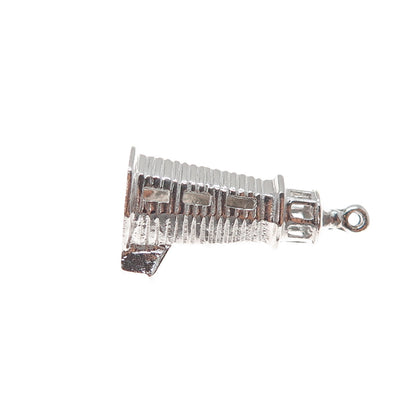 925 Sterling Silver Vintage Lighthouse 3D Charm Pendant