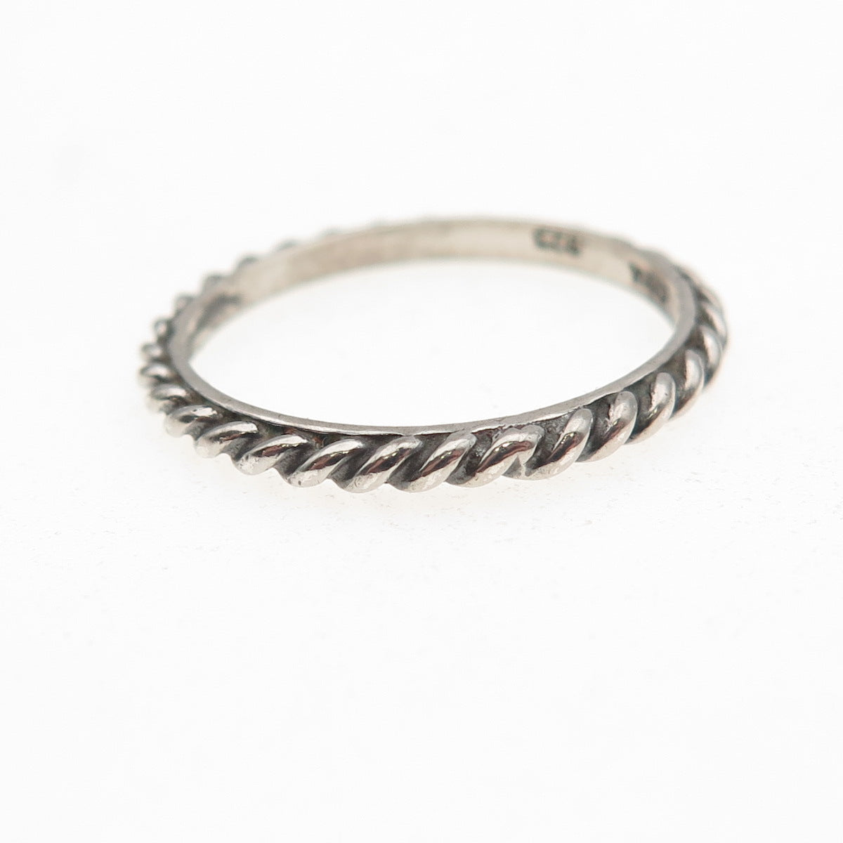 Silpada 925 Sterling Silver Vintage Ribbed Stackable Band Ring Size 7.75