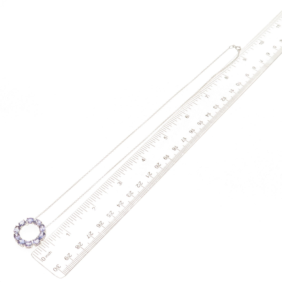 925 Sterling Silver Real Tanzanite Circle of Life Cable Chain Necklace 18"