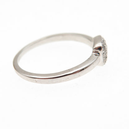 925 Sterling Silver Round-Cut C Z Engagement Ring Size 6