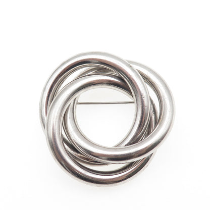 Harry S. Bick 925 Sterling Silver Vintage Modernist Interlocked Trinity Brooch