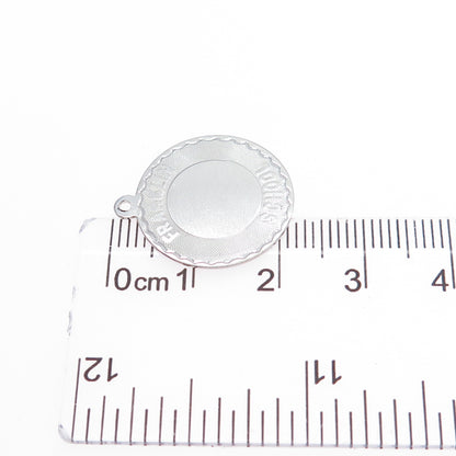 925 Sterling Silver Vintage Franklin School Minimalist Charm Pendant