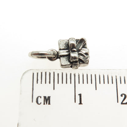 SUN WEST Sterling Silver Vintage Birthday Gift Box Oxidized Minimalist Pendant