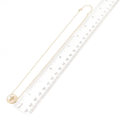 Han Sterling Silver Gold Plated Real MOP & C Z Cross Cable Chain Necklace 16-18"