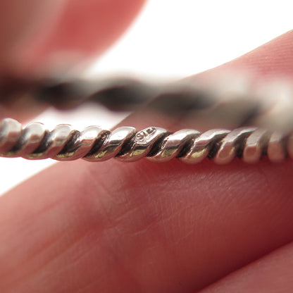 925 Sterling Silver Vintage Oxidized Twisted Stackable Band Ring Size 9
