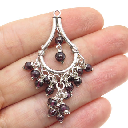 925 Sterling Silver Vintage Real Tourmaline Beads Dangle Pendant