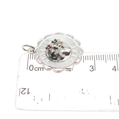 Crea 925 Sterling Silver Vintage Rhinestone Dear Mother Charm Pendant