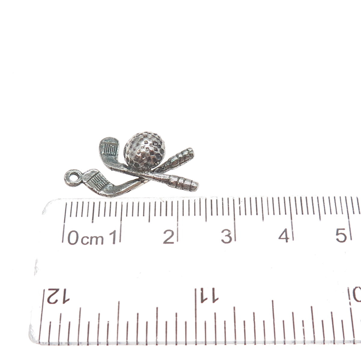 925 Sterling Silver Vintage Golf Club Oxidized Minimalist Charm Pendant
