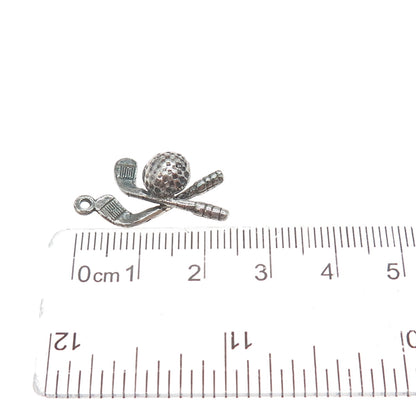 925 Sterling Silver Vintage Golf Club Oxidized Minimalist Charm Pendant