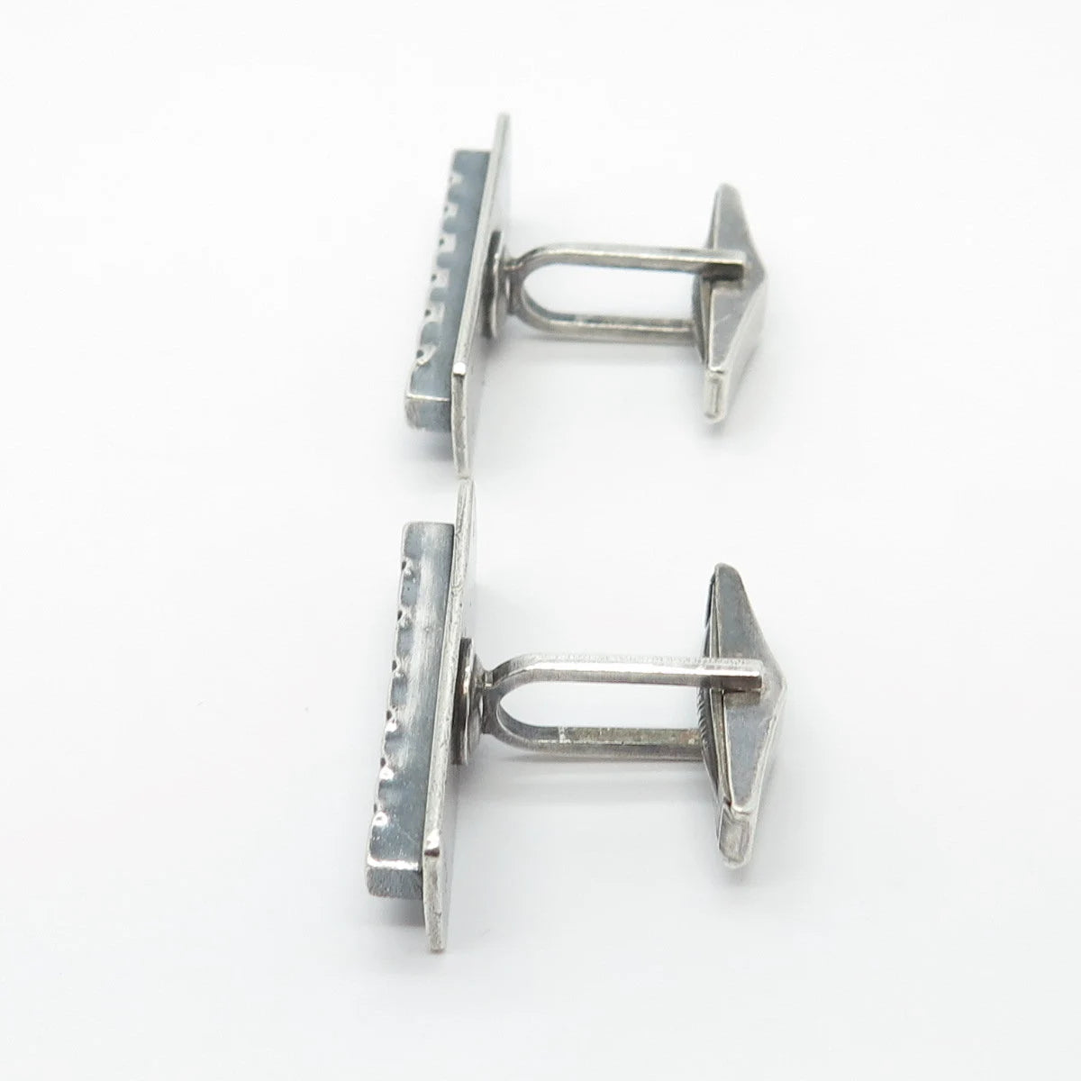 925 Sterling Silver Vintage LORE Elongated Rectangle Cufflinks