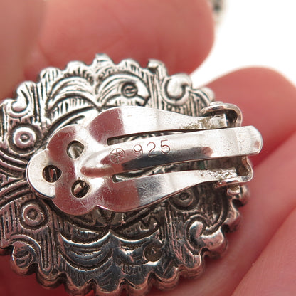 Stephen Dweck Sterling Silver Vintage Real MOP Floral Modernist Clip On Earrings