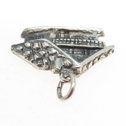 800 Silver Vintage Italy Cabin Charm Pendant