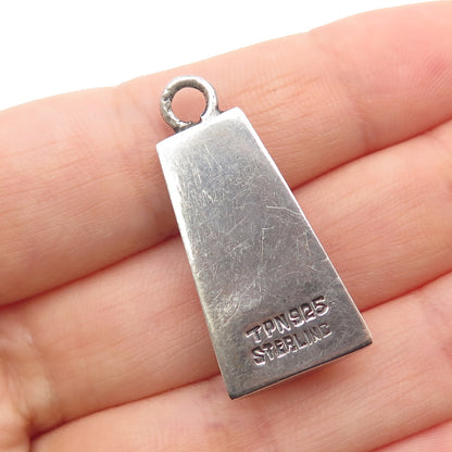 925 Sterling Silver Vintage Mexico Shadow Box Oxidized Charm Pendant