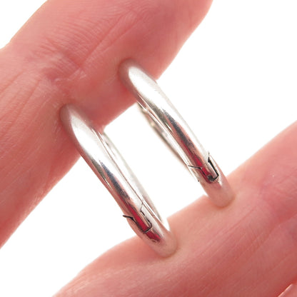 925 Sterling Silver Vintage Modernist Hoop Earrings
