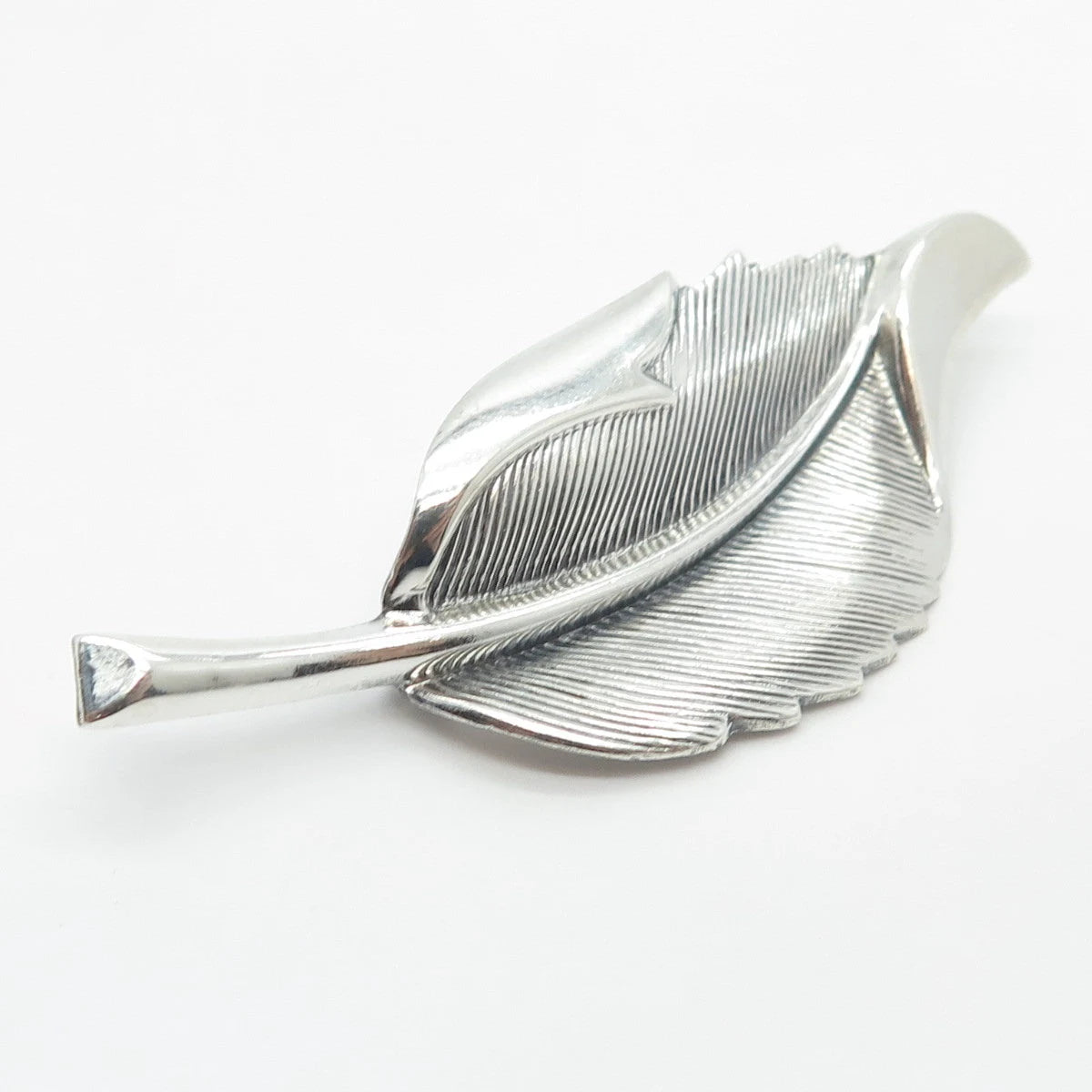 925 Sterling Silver Vintage BEAU Leaf Pin Brooch