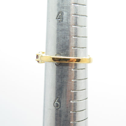 925 Sterling Silver Gold Plated Turquoise Opal Topaz Tourmaline Ring Size 5.25