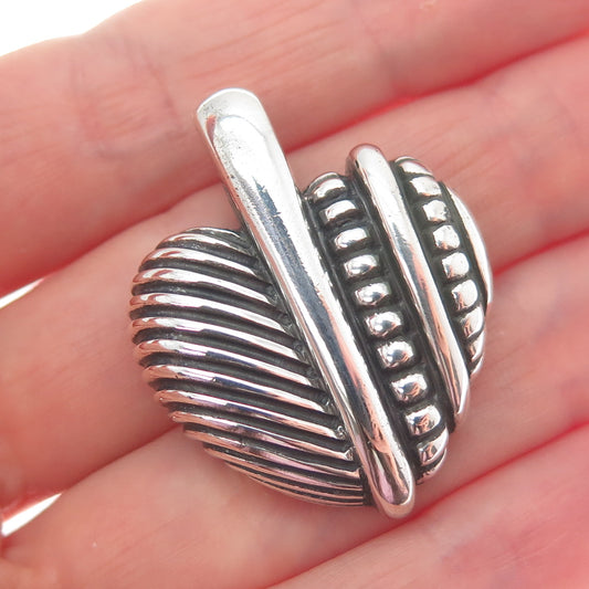 JUDITH RIPKA 925 Sterling Silver Vintage Modernist Heart Oxidized Pendant