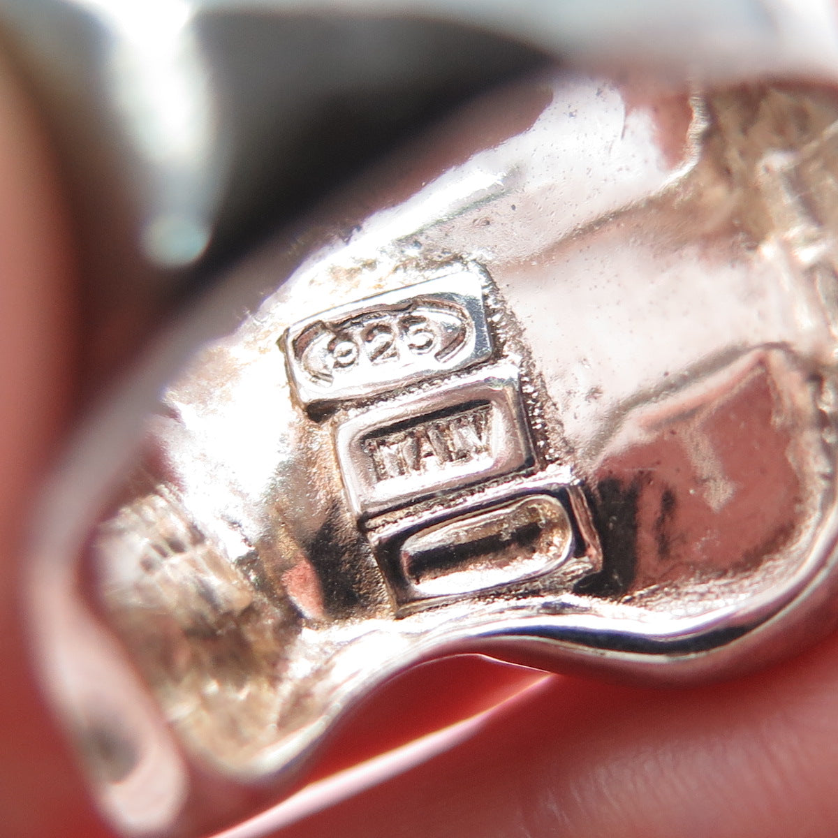 925 Sterling Silver Vintage Italy Modernist Wavy Oxidized Ring Size 7